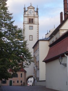 Durchgang des Rathausturm Oschatz